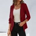thumbnail image 1 of IUYRTFE Women's 3/4 Sleeve Open Front Blazer with Lapel Collar and Relaxed Fit Casual Work Jacket, 1 of 6