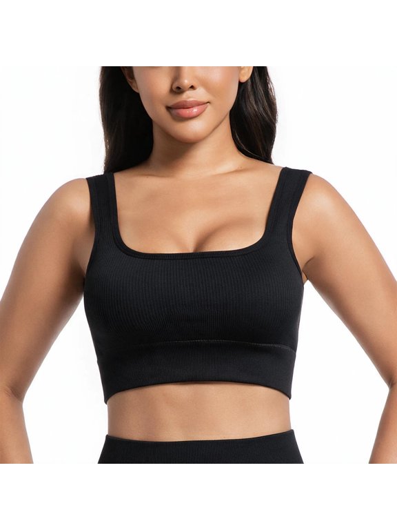 Women's Bra, Polyamide Blend Slim Fit Seamless Wirefree Square Neck for Yoga Daily Wear