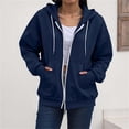 thumbnail image 1 of IUYRTFE Women's Full Zip Hoodie Jacket with Drawstring and Pockets Long Sleeve Casual Sporty Outerwear, 1 of 6