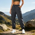thumbnail image 1 of IUYRTFE Women's Outdoor Cargo Pants Windproof Waterproof Utility Trousers with Elastic Waist and Multiple Pockets, 1 of 8