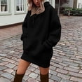 thumbnail image 1 of IUYRTFE Women's Oversized Drop Shoulder Hoodie Dress Long Sleeve Pullover Sweatshirt Dress with Pocket, 1 of 7