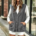 thumbnail image 1 of IUYRTFE Women's Relaxed Fit Denim Vest with Pockets – Button-Front V-Neck Sleeveless Casual Jacket for Spring Fall and Daily Layering, 1 of 9