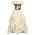 thumbnail image 1 of IUYRTFE Women's Renaissance Off Shoulder Corset Maxi Dress Ruffle Tiered Victorian Ball Gown Cosplay Costume, 1 of 8