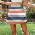 thumbnail image 1 of IUYRTFE Women's Retro Colorblock Stripe High Waist A-Line Mini Skirt Side Zipper Summer Cotton, 1 of 5