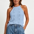 thumbnail image 1 of IUYRTFE Women's Solid Color Halter Neck Sleeveless Tank Top Casual Summer Basic Top, 1 of 5