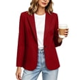 thumbnail image 1 of IUYRTFE Women's Solid Color Long Sleeve Blazer with Button and Pockets Casual Lapel Collar Work Jacket, 1 of 8