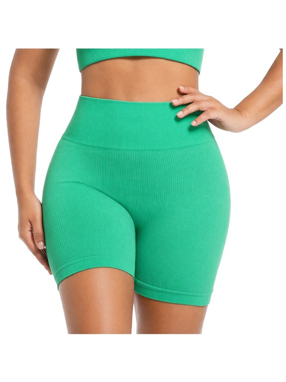 Women's Yoga Shorts, Polyamide Slim Fit Elastic Waist Stretch Shorts for Daily Wear