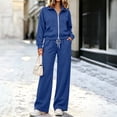 thumbnail image 1 of IUYRTFE Women's Zip Up Jacket and Wide Leg Pants Set 2 Piece Casual Tracksuit Solid Color, 1 of 8