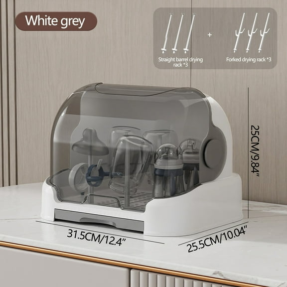 IUYT6 Baby Bottle Dryer, Portable Baby Bottle Drying Rack Storage Box Bottle Storage Box Organizer Case Portable Feeding Bottle Kitchen Cabinet for Home Travel Baby Bottle Drainer Box C1