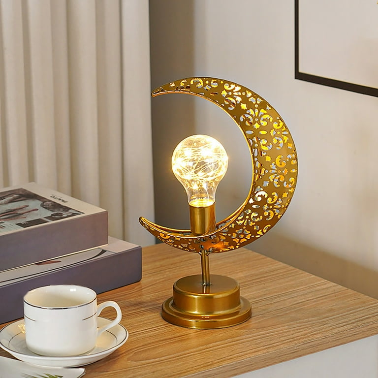 IUYT6 Decorative Table Lamp LED Iron Ball Lamp Muslim Festival Decorative Lamp Small Cordless Lamp for Bedside Desktop Bedroom Living Room Office
