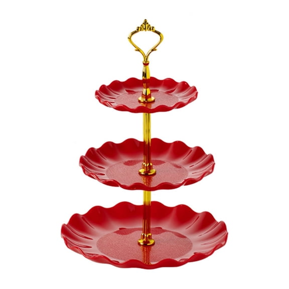 IUYT6 3-Tier Candy Fruit Trays, Dessert Cake Stand, Plastic Stand Tray Rack for Wedding Home Birthday Party Decor Serving Platter