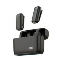 IUYT6 Wireless Lavalier Microphone , 2 Mini Microphones Wireless Lapel Microphone For Android/IOS Video Recording, Interview, Vlog (Black) Daily Gift