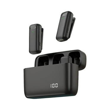 IUYT6 Wireless Lavalier Microphone , 2 Mini Microphones Wireless Lapel Microphone For Android/IOS Video Recording, Interview, Vlog (Black) Daily Gift