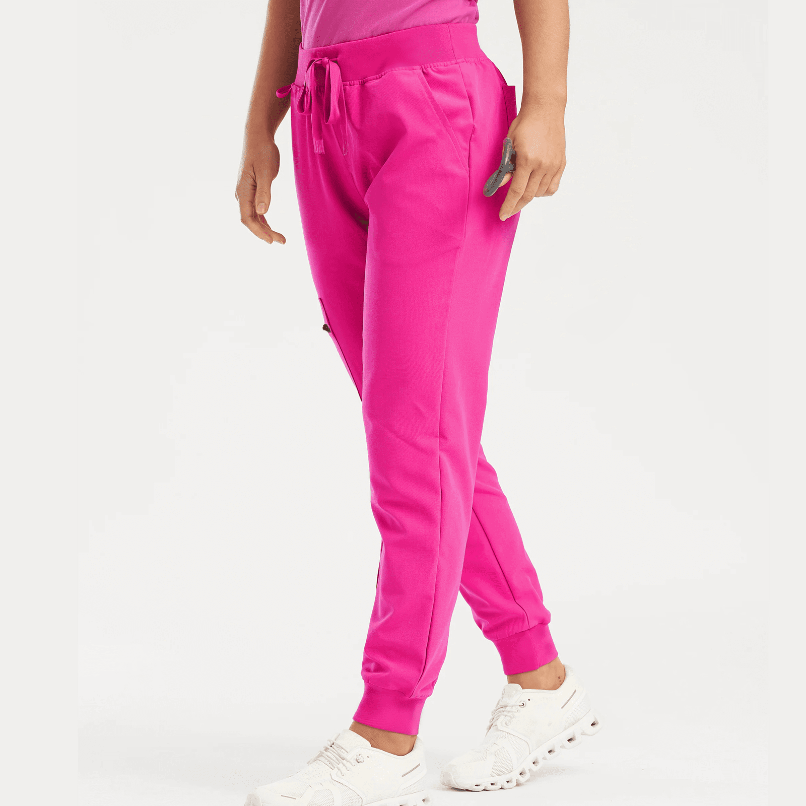 IUZSOKIL Women Scrub Pants Drawstring Elastic High Waisted Cargo Zipper Petite Pants Plus Size with Pocket Nursing Uniform Jogger Drawstring Stretch Trousers Hot Pink XL Walmart