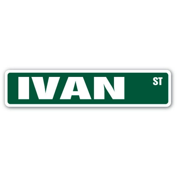 IVAN Street Sign Childrens Name Room Sign | Indoor/Outdoor | 18" Wide