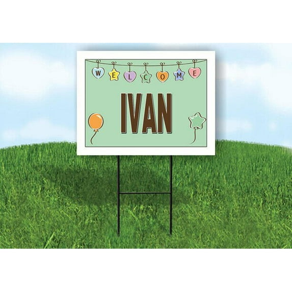 IVAN WELCOME BABY GREEN 18 in x 24 in Yard Sign Road Sign with Stand