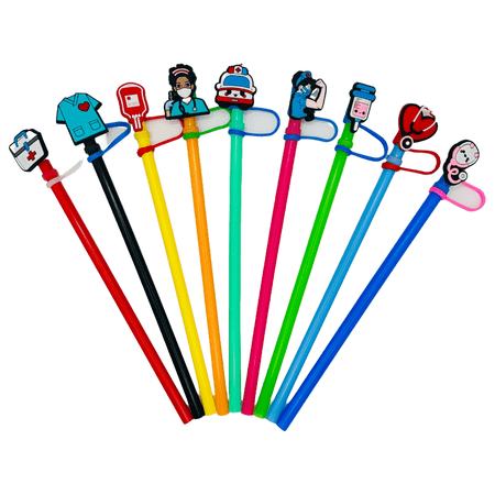 Ivasky 9-Piece Silicone Straw Covers and Caps, Toppers, and Tips, Leak/Dust Proof, Reusable