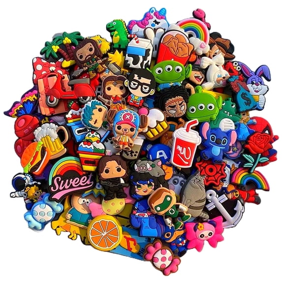 Ivasky 45PCS Random Shoe Charms for Croc, Shoe Decoration Charms, Suitable for Kids, Boys, Girls, Men, Women, Multicolor