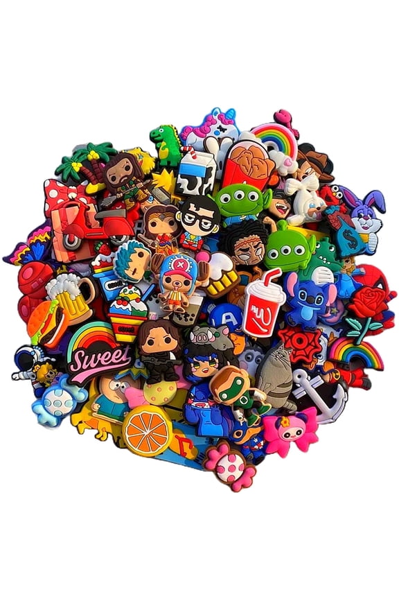 45PCS Random Shoe Charms for Croc, Shoe Decoration Charms, Suitable for Kids, Boys, Girls, Men, Women, Multicolor