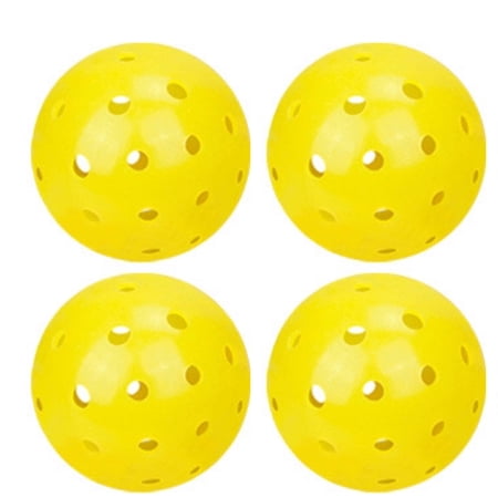 Ivasky Sports Indoor Outdoor Play Pickleball 40 Hole, 4 Pack Yellow