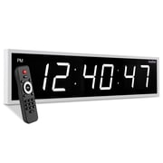 IVATION 24-Inch Quartz Digital LED Wall Clock with Stopwatch & 6 Brightness Levels
