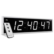 IVATION 36 Inch Digital LED Wall Clock - Large Oversized White Display