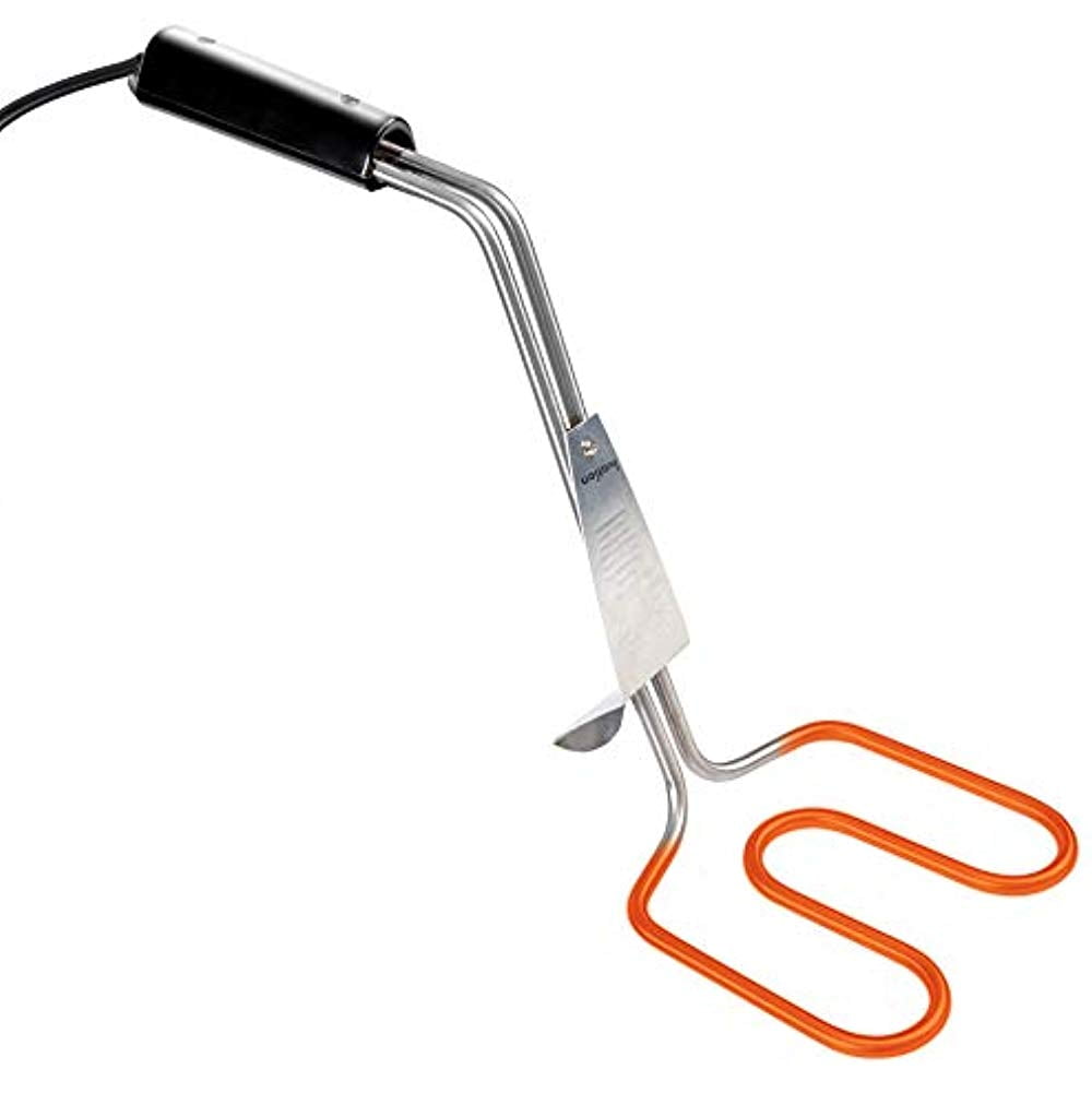 Ivation Black Metal Electric Charcoal Starter with Adjustable Grill Hook