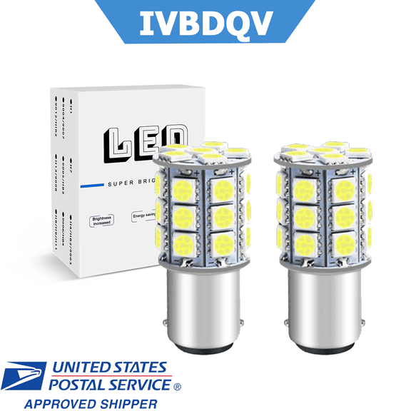 IVBDQV 1156 BA15S 7506 White LED 6500 K Automotive Bulb 2 Pack