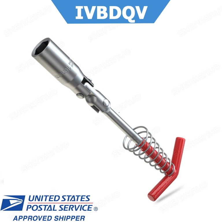 16mm T-Handle Spark Plug Removal Tool – Flexible Spanner Socket Wrench – 1-Pc, Metric, SHENKENUO
