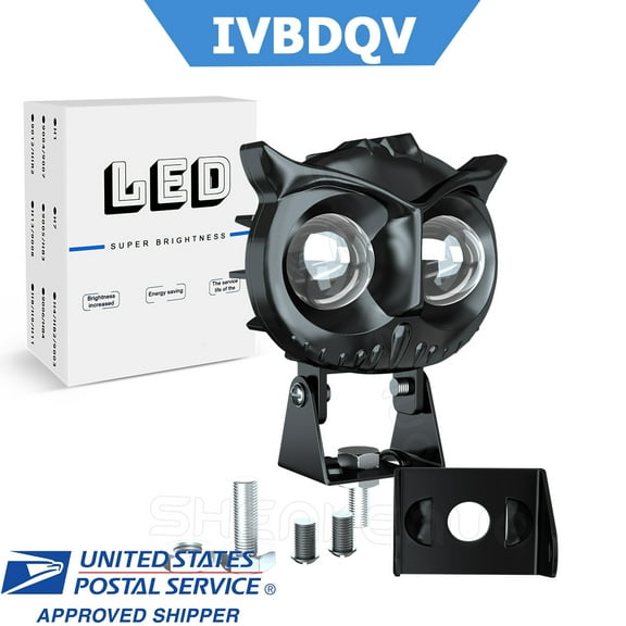 IVBDQV 1pc Owl LED Work Light Bar Fog Driving Spot Pods Off Road Lamp ATV Yellow+White