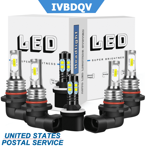 IVBDQV 9005 9006 880 LED Headlight Bulbs Kit High+Low Beam 880 893 899 Fog Light Bulbs Pack of 6