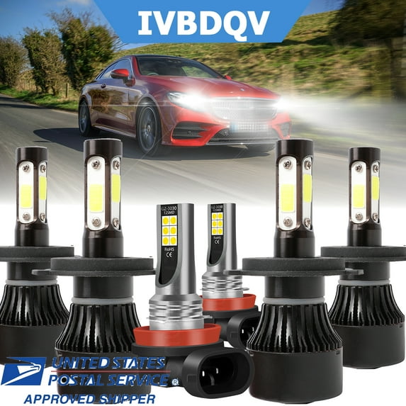 IVBDQV For Hyundai Genesis Coupe 2013-2016 LED Headlight High+Low+Fog Light Bulbs Combo 6000K 6pc