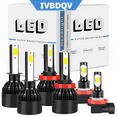 thumbnail image 1 of IVBDQV H1+H11 LED Headlight High Low Beam + H11/H9 Fog Light White Car Light Bulbs，Pack of 6, 1 of 17