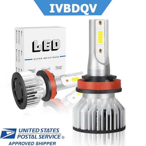 IVBDQV H11/H9 Low Beam LED Headlight Bulbs for Ford Escape 2017 2018 2019 White 36W 3800LM 2pcs