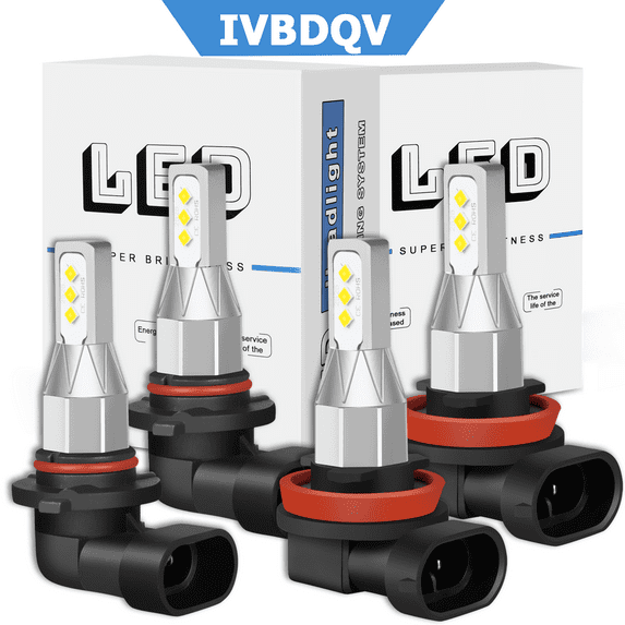 IVBDQV for 2013 2014 2015 Honda Accord LED Headlight Bulbs 9005 HB3 High Beam+H11 Low Beam 4pc