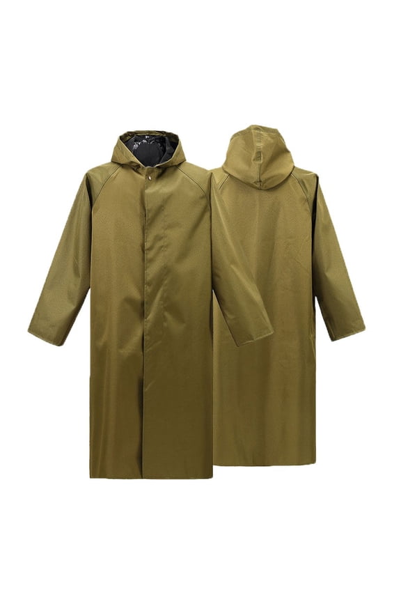 Adults Long Sleeve Waterproof Raincoat Hooded Cloak for Casual Outdoor Wear Rainy Weather Protection Breathable Packable Rain Jacket(Army Green,3XL)