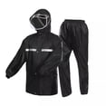thumbnail image 1 of IVEYRTF Adults Reflective Waterproof Rain Jacket and Pants Set for Outdoor Rainy Weather Full Comfort Fit Breathable Rainwear(Black#1,L), 1 of 9