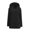 thumbnail image 1 of IVEYRTF Big Kids Longline Hooded Coat Plush Warm Heavyweight with Pockets Fall Winter Casual Outerwear Everyday Winter Wear for Children 5-14 Years(Black,9 Years), 1 of 4