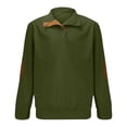 thumbnail image 1 of IVEYRTF Boys Fashion Color Block Long Sleeve Shirt Button Down Collar Top Comfortable Casual Wear Soft Everyday School Shirt for Big Kids Fall Winter(Army Green,14-15 Years), 1 of 8