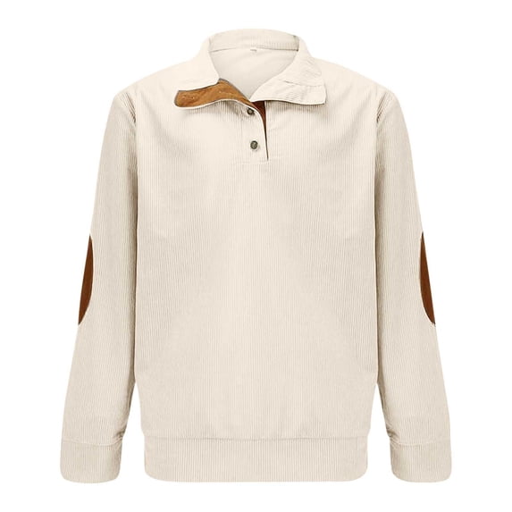 IVEYRTF Boys Fashion Color Block Long Sleeve Shirt Button Down Collar Top Comfortable Casual Wear Soft Everyday School Shirt for Big Kids Fall Winter(Beige,11-12 Years)