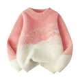 thumbnail image 1 of IVEYRTF Boys Girls Gradient Color Cloud Print Sweater Long Sleeve Round Neck Fall Winter Fashion Casual Everyday Top for Kids 3-13 Years(Pink#1,3 Years), 1 of 5