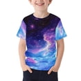thumbnail image 1 of IVEYRTF Boys Star Print Short Sleeve T-Shirt Casual Round Neck Top for School Activities Everyday Comfort Sporty Style Shirt(Multicolor#2,14-15 Years), 1 of 5