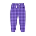 thumbnail image 1 of IVEYRTF Children's Christmas Checkered Print Pants Elastic Waistband with Drawstring and Pockets Thickened Casual Sports Sweatpants Trousers for Kids 2-15 Years(Purple,2-3 Years), 1 of 3