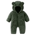 thumbnail image 1 of IVEYRTF Childrens Bear Babysuit Leggings Girls and Boys Winter Sweaters Hooded Jumpsuit Snow Suit for 1-18 Months(Green,9-12 Months), 1 of 9