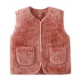 thumbnail image 1 of IVEYRTF Childrens Fleece Vests for Boys Girls Winter Warm Thick Outerwear Solid Color Zip Up Tank Top with Stand Collar Soft Breathable Fabric for Daily Wear Travel(Pink#1,3-4 Years), 1 of 3