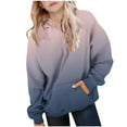 thumbnail image 1 of IVEYRTF Childrens Hooded Half Zip Long Sleeve Sweatshirt with Pockets Solid Color Pullover Tops for Boys and Girls Midweight Top for Play and Casual Wear(Navy#2,9-10 Years), 1 of 5