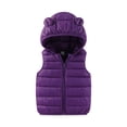thumbnail image 1 of IVEYRTF Childrens Hooded Vests with Ears Lightweight Warm Jacket for Boys and Girls Spring and Fall Wear Soft Comfortable Casual Daily Wear Outdoor(Purple#1,6 Years), 1 of 3