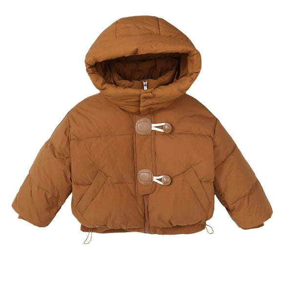 IVEYRTF Childrens Quilted Jacket Boys Girls Hooded Coat Fall Winter Warm Outerwear Thickened Puffer Parka Casual Comfortable Kids Clothing Youth Apparel(Yellow#3,11 Years)