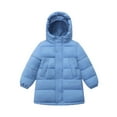 thumbnail image 1 of IVEYRTF Childrens Solid Color Hooded Zip Up Fleece Lined Long Jacket with Pockets Warm Winter Coat for Kids Boys Girls Casual Outerwear Thick Insulated Parka(Blue,7 Years), 1 of 6