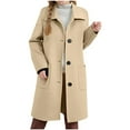 thumbnail image 1 of IVEYRTF Childrens Winter Coat Single Breasted Lapel Trench Coat Long Sleeve Mid Long Overcoat with Pockets Outerwear for Kids Boys Girls Fall Winter Jacket(Khaki#1,6-7 Years), 1 of 6